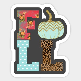 Fall Sparkle Letters Sticker